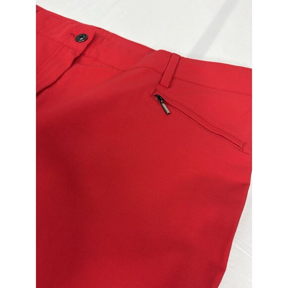 Atelier Gardeur DINA 2 Pants Red Womens Sz 16 Zip Pockets 28” Inseam Stretch - Picture 3 of 13